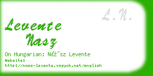 levente nasz business card